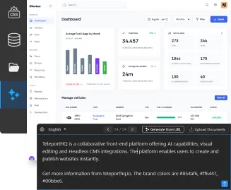 AI UI web generation footer image